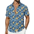 thumbnail image 1 of OGLCCG Hawaiian Shirt for Men Short Sleeve Floral Button Down Tops Summer Tropical Holiday Beach T Shirts,XL,Yellow 1, 1 of 6