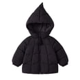thumbnail image 1 of OGLCCG Hooded Puffer Jackets for Girls Lightweight Warm Quilted Winter Coat for Girls Full Zip Cute Down Jacket with Pockets(Black,3-4 Years), 1 of 6