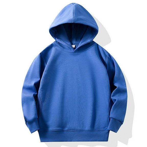 OGLCCG Hoodies for Teen Boys Girls Fashion Long Sleeve Solid Color Hooded Sweatshirt for Kids Loose Fit Casual Pullover Tops 2-13 Years