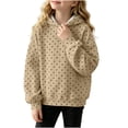 thumbnail image 1 of OGLCCG Hoodies for Teen Girls Trendy Preppy Hooded Tops Cute Polka Dot Print Long Sleeve Sweatshirts for Girls(Khaki,7-8 Years), 1 of 6