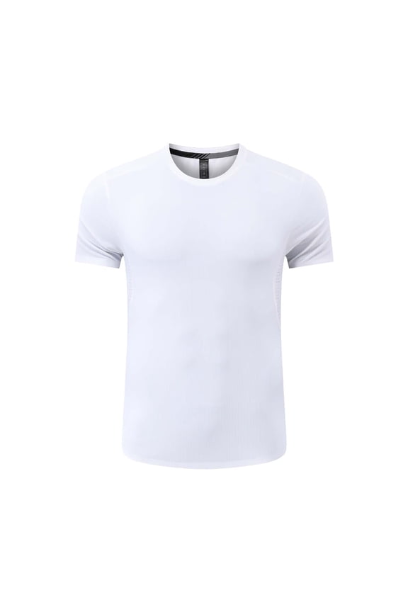 Ice Silk Workout T Shirts for Men Moisture Wicking Short Sleeve Crewneck Quick Dry Active Shirts Solid Color Summer Breathable Athletic Tees,XXL,White