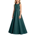 thumbnail image 1 of OGLCCG Junior Bridesmaid Dresses Flower Girl Dress for Teen Girls Formal Wedding Party Sleeveless Crew Neck Princess Long Dresses 0-13 Years, 1 of 5