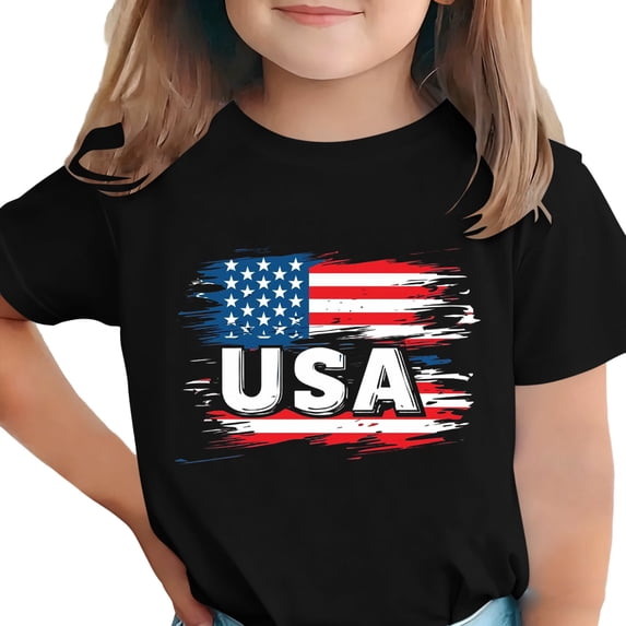 OGLCCG Kid 4th of July T-Shirts Boys Girls American Flag Patriotic Shirt Top Short Sleeve Independence Day Tees 3-15 Years