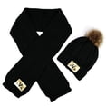 thumbnail image 1 of OGLCCG Kids Beanie Hat Scarf Set Winter Thick Cable Knitted Circle Loop Infinity Scarfs and Warm Pom Beanie Hat for Boys Girls 3-16 Years, 1 of 5