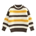 thumbnail image 1 of OGLCCG Kids-Boy's Striped Sweaters Knit Long Sleeve Drop Shoulder Crewneck Color Block Sweater Fall Winter Warm Soft Pullover Jumper Tops 3-12 Years, 1 of 5