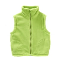 OGLCCG Kids Boys Fleece Vest Jacket Full-Zip Warm Sleeveless Vest Jacket with Pockets Fall Winter Solid Color Warm Jacket 3-12 Years