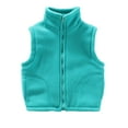 thumbnail image 1 of OGLCCG Kids Boys Fleece Vest Jacket Full-Zip Warm Sleeveless Vest Jacket with Pockets Fall Winter Solid Color Warm Jacket 3-12 Years, 1 of 5