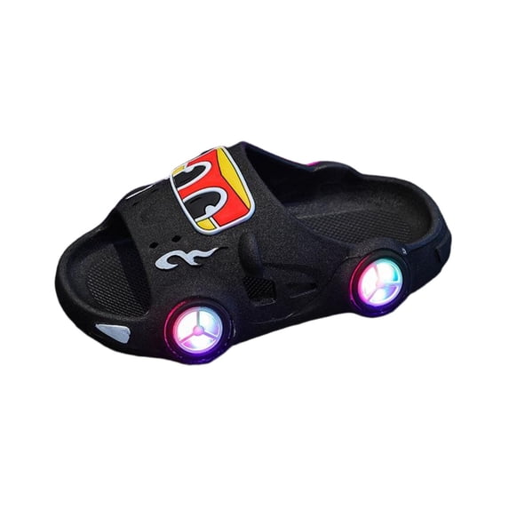 OGLCCG Kids' Boys Girls Light Up Sandals LED Flashing EVA Cloud Slippers Open Toe Soft Slides Lightweight Non-slip Unisex Cozy Summer Flip Flop Shoes