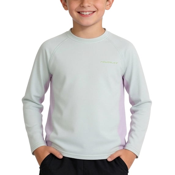 OGLCCG Kids Boys Long Sleeve T-Shirt Quick-Dry UPF 50+ Rash Guard Athletic Tee Crewneck Workout Profermance Shirts 4-16 Years