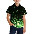 thumbnail image 1 of OGLCCG Kids Boys St.Patrick's Day Shirt Irish Clover Printed Short Sleeve Button Down Shirts Loose Fit Summer Casual Funny Hawaiian Shirt 2-15 Years, 1 of 6