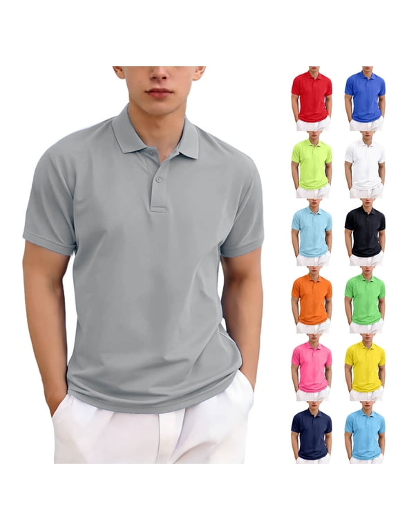 Kids Boys T Shirts Summer Short Sleeve Golf Shirt Moisture Wicking Quick Dry Collared Performance School Uniform Shirts 3-12 Years