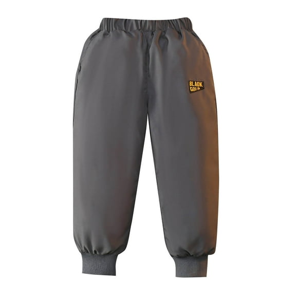 OGLCCG Kids Down Pants Boys Girls Windproof Warm Snow Pants with Pockets Winter Thicker Elastic Waist Hiking Softshell Insulated Trousers 3-15 Years
