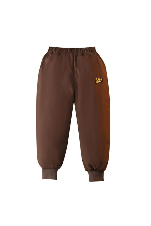 Kids Down Pants Boys Girls Windproof Warm Snow Pants with Pockets Winter Thicker Elastic Waist Hiking Softshell Insulated Trousers 3-15 Years