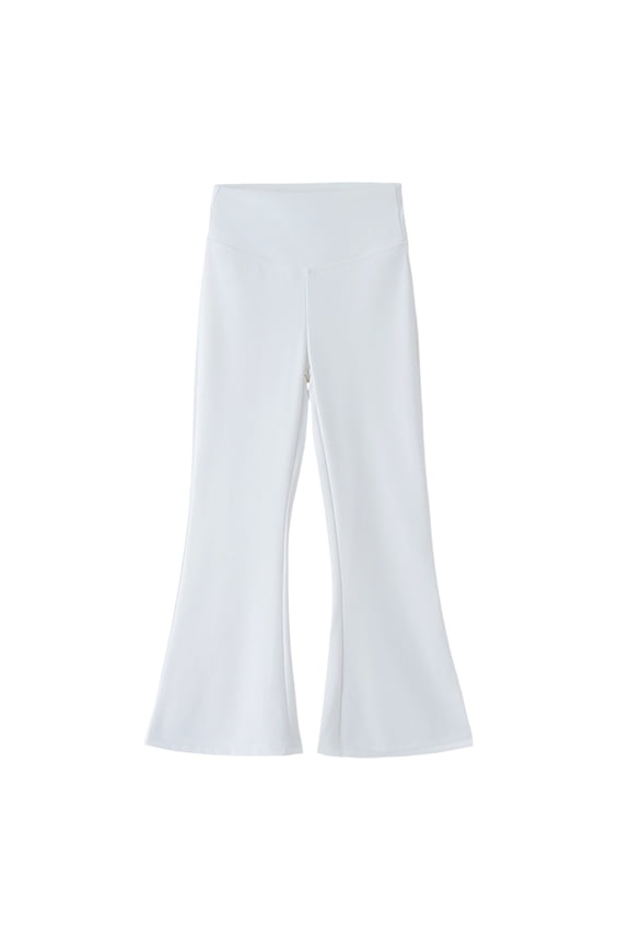 Kids Girl's Flare Leggings High Waist Full Length Bell Bottom Pants for Teen Solid Color Stretch Soft Athletic Yoga Leggings 3-15Years