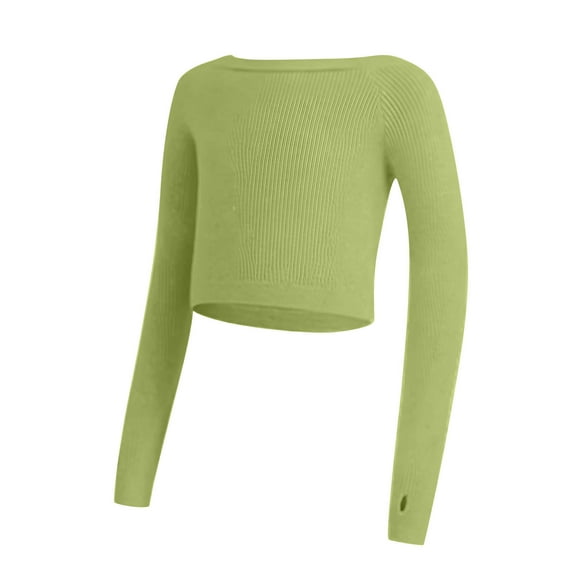 OGLCCG Kids Girls Ballet Wrap Top Long Sleeve Dance Sweater Soft Ballet Warm Up Pullover Crop Top for Leotard 5-16 Years