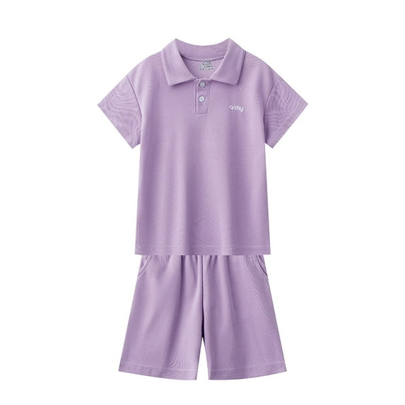 OGLCCG Kids Girls Boys Summer Outfit 2 Piece Casual Cotton Short Sleeve T-shirt with Shorts Sets Solid Color Loose Loungewear 5-16 Years