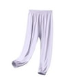 thumbnail image 1 of OGLCCG Kids Girls Ice Silk Pants Elastic Waist Sun Protection Breathable Quick Dry Cuffed Ankles Pants Loose Anti-Mosquito Yoga Pants 3-15 Years, 1 of 4