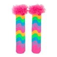 thumbnail image 1 of OGLCCG Kids Girls Knee High Socks Soft Knitted Thigh Lace Ruffle Long Rainbow Striped Socks Toddler Cotton Tights Stockings 3-12 Years, 1 of 8