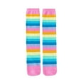thumbnail image 1 of OGLCCG Kids Girls Knee High Socks Soft Knitted Thigh Long Rainbow Striped Socks Toddler Cotton Tights Stockings 3-12 Years, 1 of 7
