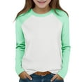 thumbnail image 1 of OGLCCG Kids Girls Long Sleeve Tunic Shirts Casual Crewneck Color Block Pullover Tee Loose Fit Lightweight Fall Blouses Tops 2-13 Years, 1 of 7