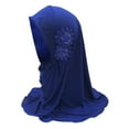 thumbnail image 1 of OGLCCG Kids Girls Muslim Hijab Cotton Islamic Scarf Shawls Turban with Flowers Hijab Chiffon Head Scarfs Head Wrap 4-6 Years, 1 of 3