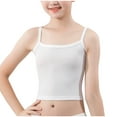 thumbnail image 1 of OGLCCG Kids Girls Training Cami Crop Sleeveless Spaghetti Strap Cotton Baisc Tank Tops Solid Color Breathable No Pad Beginner Bras 8-12 Years, 1 of 5