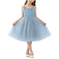 thumbnail image 1 of OGLCCG Kids Girls Tulle Dress Solid Color Sleeveless Cute Butterfly Tutu Dresses Girls Summer Party Dance Princess Sundress 1-10 Years, 1 of 5