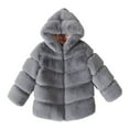 thumbnail image 1 of OGLCCG Kids Girls Winter Faux Fur Coats Full Zip Long Sleeve Thermal Fleece Thick Jacket with Hood Trendy Warm Soft Outwear 2-13 Years, 1 of 3