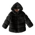 thumbnail image 1 of OGLCCG Kids Girls Winter Faux Fur Coats Full Zip Long Sleeve Thermal Fleece Thick Jacket with Hood Trendy Warm Soft Outwear 2-13 Years, 1 of 3