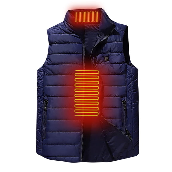 OGLCCG Kids Heated Vest 2 Heating Zones Warm Sleeveless Heated Jackets for Boys Girls Full Zip Stand Collar Electric Heating Puffer Vest 11-16 Years