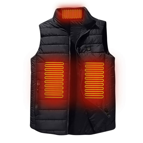 OGLCCG Kids Heated Vest for Boys Girls Lightweight Electric 9 Heating Zones Warm Puffer Vest Zip Sleeveless Heated Jackets with Pockets 11-16 Years
