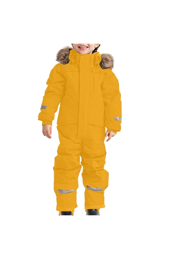 Kids Ski Suit Snowsuit One Piece Boys Girls Snowboard Suit Winter Outdoor Waterproof Windproof Hooded Ski Jumpsuits Coveralls 1-15 Years