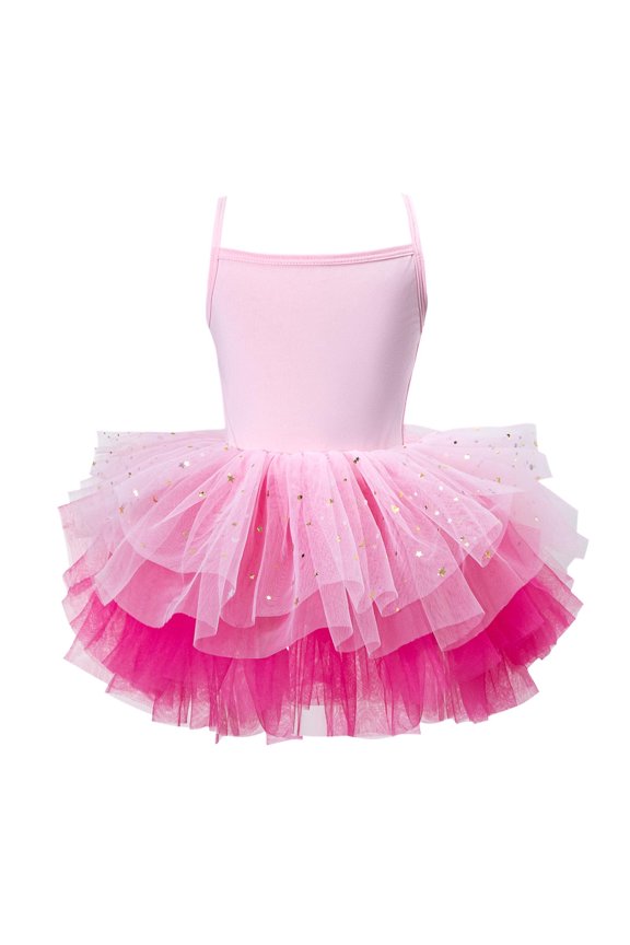 Little Girls Ballet Tutu Dresses Sleeveless Strap Shiny Tulle Leotard Dance Ballerina Dresses for Dance 1-5 Years