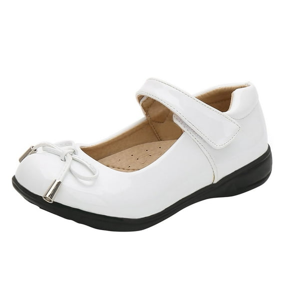 OGLCCG Little Girls School Uniform Dress Shoes Mary Jane Wedding Party Flat Shoes Princess Bow Ballet Flats for Kids Toddler 4-18 Years