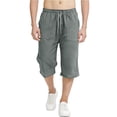 thumbnail image 1 of OGLCCG Long Shorts for Boys Casual Elastic Waist Drawstring Below Knee 3/4 Pants Loose Wide Leg Sports Capri Pants with Pockets 4-15 Years, 1 of 6