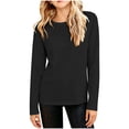 thumbnail image 1 of OGLCCG Long Sleeve Shirts for Girls Plain Crew Neck Stretchy Basic Layering Tops Lightweight Fall Winter Outfits Size 1-13 Years, 1 of 8