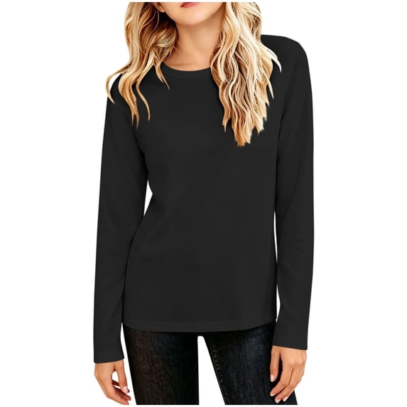 OGLCCG Long Sleeve Shirts for Girls Plain Crew Neck Stretchy Basic Layering Tops Lightweight Fall Winter Outfits Size 1-13 Years