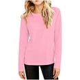 thumbnail image 1 of OGLCCG Long Sleeve Shirts for Girls Plain Crew Neck Stretchy Basic Layering Tops Lightweight Fall Winter Outfits Size 1-13 Years, 1 of 8