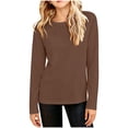 thumbnail image 1 of OGLCCG Long Sleeve Shirts for Girls Plain Crew Neck Stretchy Basic Layering Tops Lightweight Fall Winter Outfits Size 1-13 Years, 1 of 8