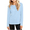 thumbnail image 1 of OGLCCG Long Sleeve Shirts for Girls Plain Crew Neck Stretchy Basic Layering Tops Lightweight Fall Winter Outfits Size 1-13 Years, 1 of 8