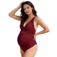 thumbnail image 1 of OGLCCG Maternity One Piece Swimsuit V Neck Pregnancy Bathing Suit for Women Solid Color Sleeveless Straps Push Up Swimwear, 1 of 7
