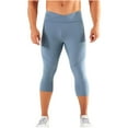 thumbnail image 1 of OGLCCG Men's 3/4 Compression Pants Cross High Waist Running Gym Workout Capri Leggings Outdoort Stretch Basketball Sports Gym Baselayer Tights,XXL,Light Blue, 1 of 3