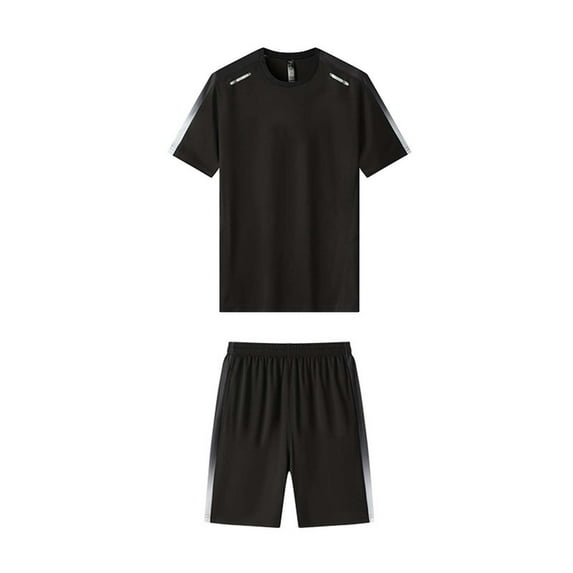 OGLCCG Men's Athletic Tracksuit 2 Piece Short Sleeve T-Shirt And Shorts Set For Gym Running Summer Breathable Stretch Activewear Set