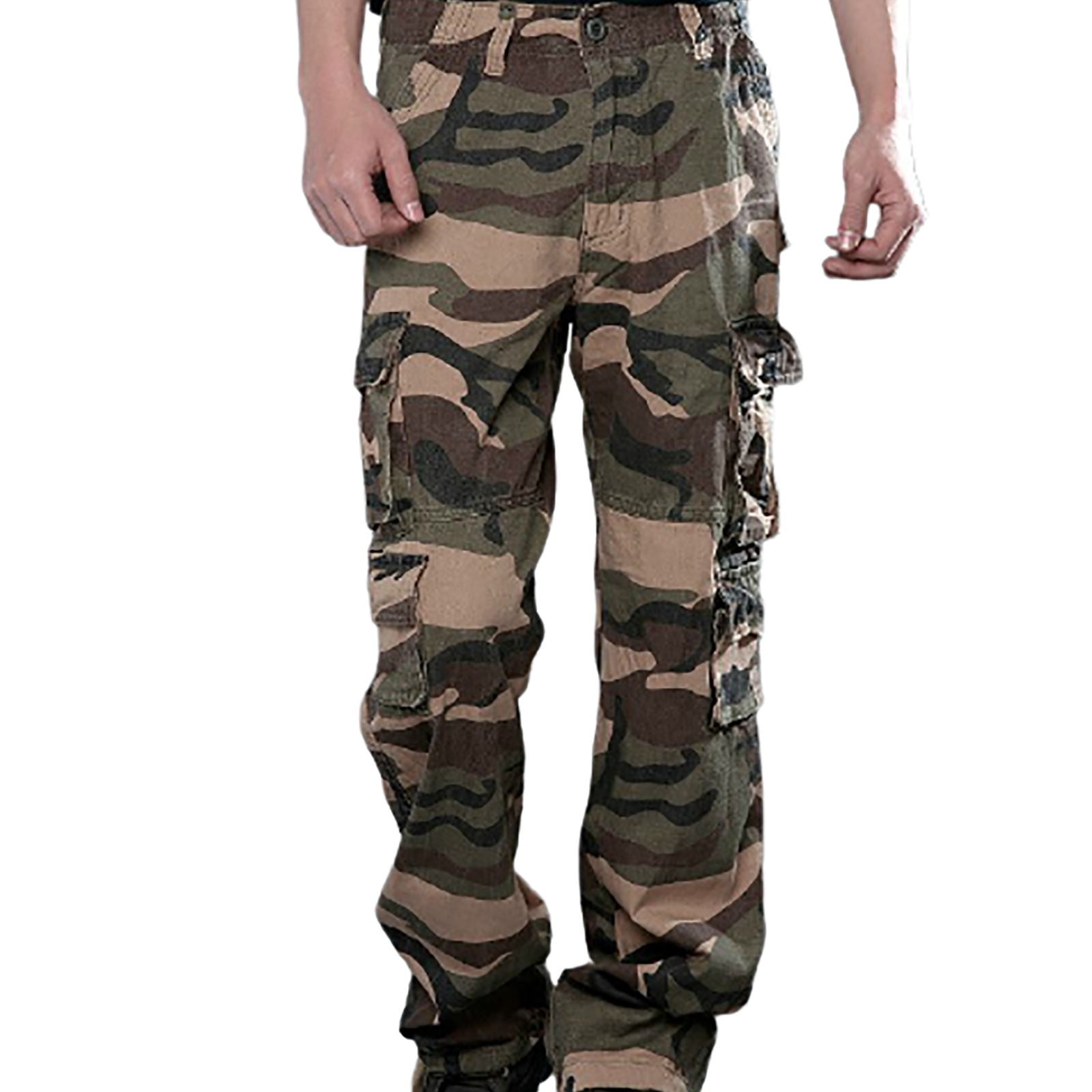 OGLCCG Men's Classic Camo Cargo Pants Cotton Casual Straight Wide Leg