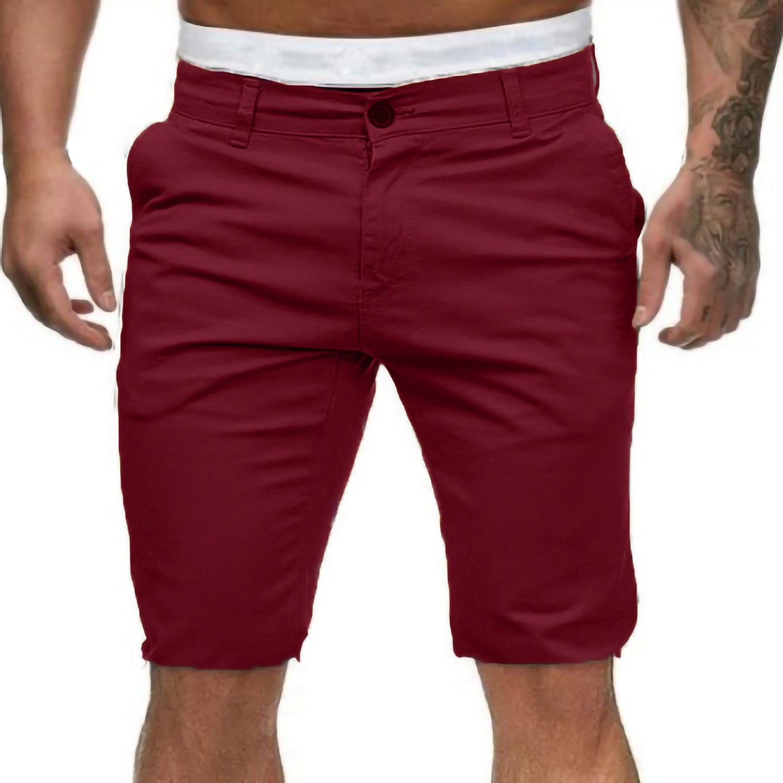 OGLCCG Men's Cotton Casual 3/4 Jogger Capri Pants Breathable
