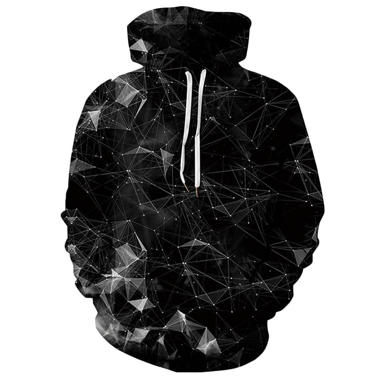 Men galaxy print hooded sweatshirt sales