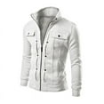 thumbnail image 1 of OGLCCG Men's Full Zip Fleece Jacket Fall Fashion 2023 Lightweight Stand Collar Jackets Soft Warm Windproof Casual Sweatshirt Coats, 1 of 4