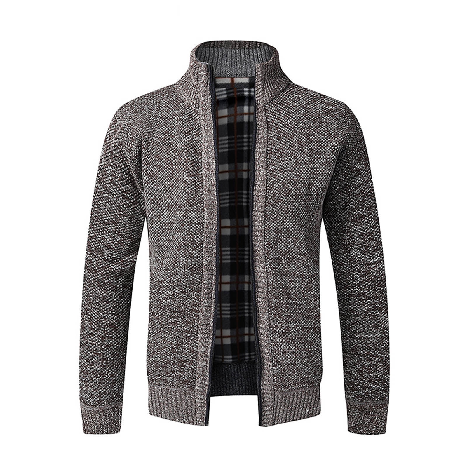 OGLCCG Men's Full Zip Fleece Sweater Jacket 2023 Fall Winter Knitted ...