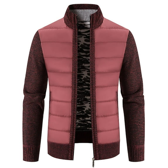 OGLCCG Men's Full Zip Fleece Sweater Jacket 2023 Fall Winter Knitted Thick Warm Sherpa Lined Long Sleeve Coat Casual Stand Collar Outerwear