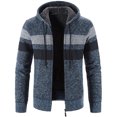 thumbnail image 1 of OGLCCG Men's Full Zip Fleece Sweater Jacket 2023 Fall Winter Knitted Thick Warm Sherpa Lined Long Sleeve Coat Casual Stand Collar Outerwear, 1 of 5